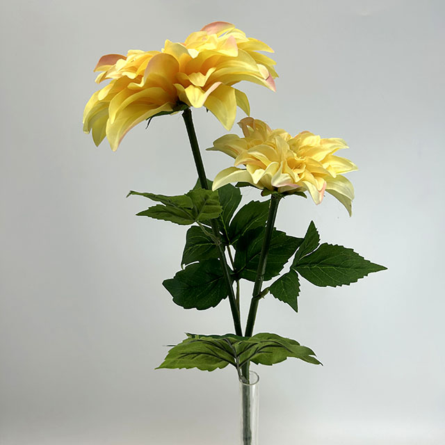 Artificial Golden Yellow Dahlia Flower