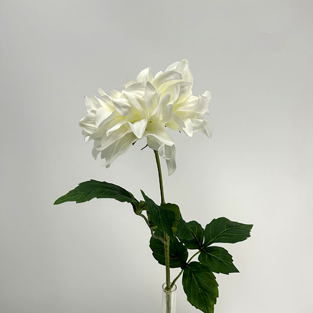 Single Head Artificial Dahlia, Pure White 