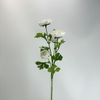 4-Head Single Stem Artificial Ranunculus, Pure Cream White