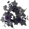 Gothic Halloween Front Door Wreath with Red And Purple Artificial Roses Perfect for Halloween Home Decor