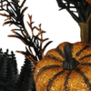 Artificial 27-inch Halloween Gold Pumpkin with Black Leaves for Gothic Party And Wedding Decorations