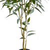Faux Willow Eucalyptus Tree, Premium Artificial Indoor Tree Stands 59inch Tall with Lifelike-Leaves & Hand Painted Trunk