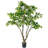 98inch Tall Artificial Tung Tree, Lifelike Faux Green Plant, Indoor Outdoor Decorative Potted Tree for