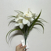 Artificial White Daffodil Bouquet, Pure White with Yellow Center