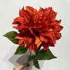 Artificial Fire Red-Orange Dahlia Stem