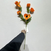 Artificial Orange Poppy Bush, Long Stem with Foliage