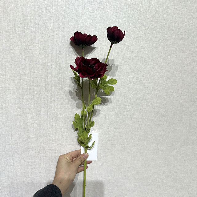 Artificial Deep Burgundy Anemone Stem