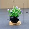 Potted bloom: 8cm Mini Artificial Mixed Flower & Grass Potted Plant (White/Black Pot)