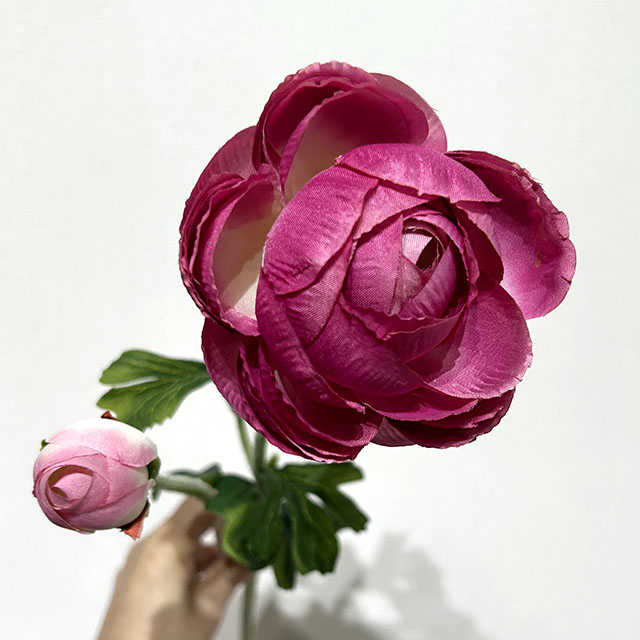 Artificial Deep Magenta Ranunculus Stem