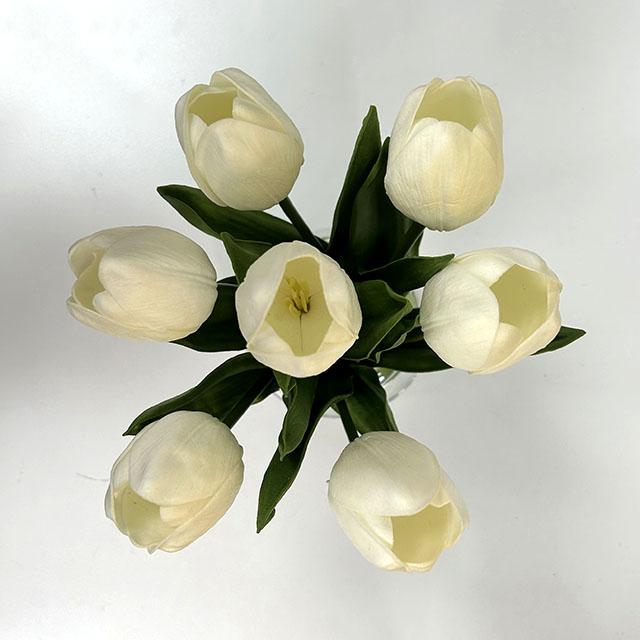 Artificial Cream Real-Touch Tulip Stem Bundle