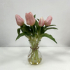 Artificial Blush Pink Striped Tulip Stem Bundle