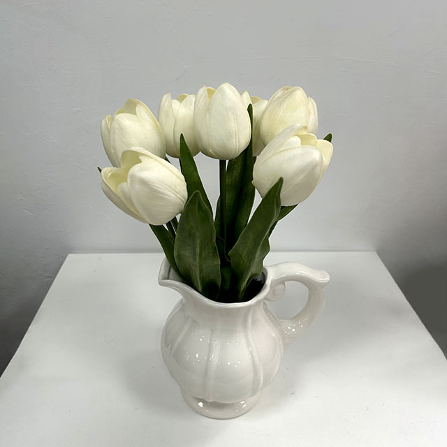 Artificial Flower Stem White Tulip