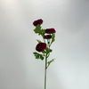 3-Head Single Stem Artificial Ranunculus, Deep Burgundy