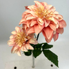2-Head Single Stem Artificial Dahlia, Peach Blush Ombré