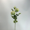 3-Head Single Stem Artificial Garden Rose, Mint Green with Blush Pink Center